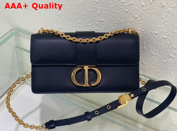 Dior 30 Montaigne East West Bag with Chain Black Calfskin Replica