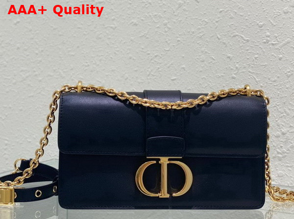 Dior 30 Montaigne East West Bag with Chain Black Calfskin Replica