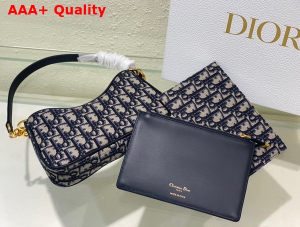 Dior 30 Montaigne Hobo Avenue Mini Bag Blue Dior Oblique Jacquard Replica