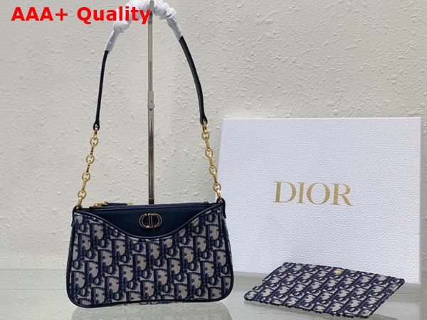 Dior 30 Montaigne Hobo Avenue Mini Bag Blue Dior Oblique Jacquard Replica