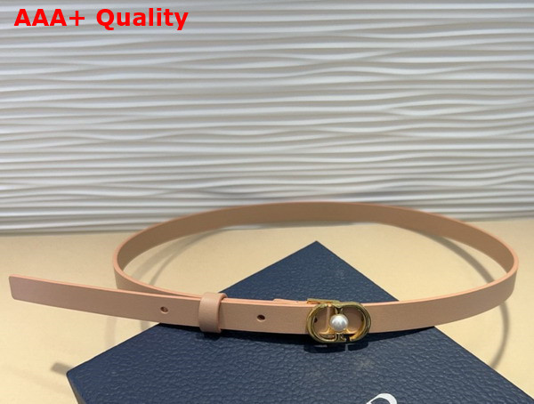 Dior 30 Montaigne Jolie Belt in Nude Smooth Calfskin and White Resin Pearl 20mm Replica