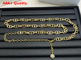 Dior 30 Montaigne Jolie Chain Belt Gold Finish Metal and White Resin Pearls 10mm Replica