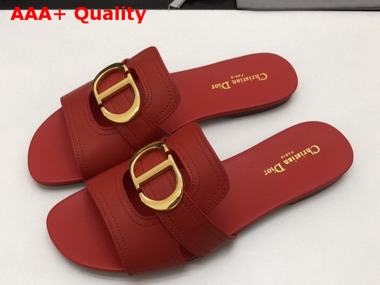 Dior 30 Montaigne Mule in Red Calfskin Replica