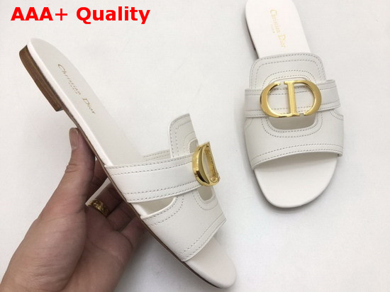 Dior 30 Montaigne Mule in White Calfskin Replica