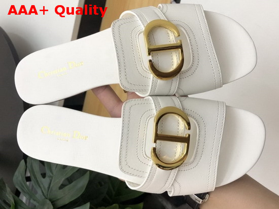 Dior 30 Montaigne Mule in White Calfskin Replica