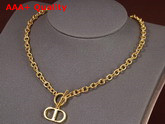 Dior 30 Montaigne Necklace Angique Gold Finish Metal Replica