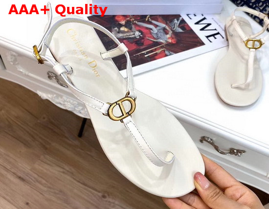 Dior 30 Montaigne Sandal in White Calfskin Replica