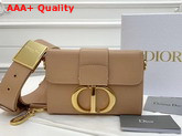 Dior 30 Montaigne Shiny Crinkled Lambskin Box Bag in Pale Pink Replica
