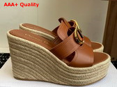 Dior 30 Montaigne Wedge Slide in Camel Calfskin Replica