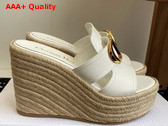 Dior 30 Montaigne Wedge Slide in White Calfskin Replica