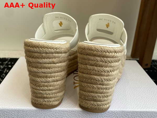 Dior 30 Montaigne Wedge Slide in White Calfskin Replica