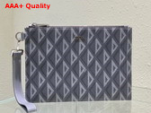 Dior A5 Pouch Dior Gray CD Diamond Canvas Replica