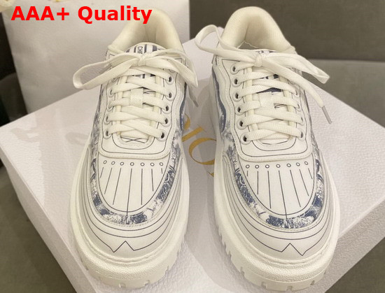 Dior Addict Sneaker French Blue Toile de Jouy Technical Fabric Replica