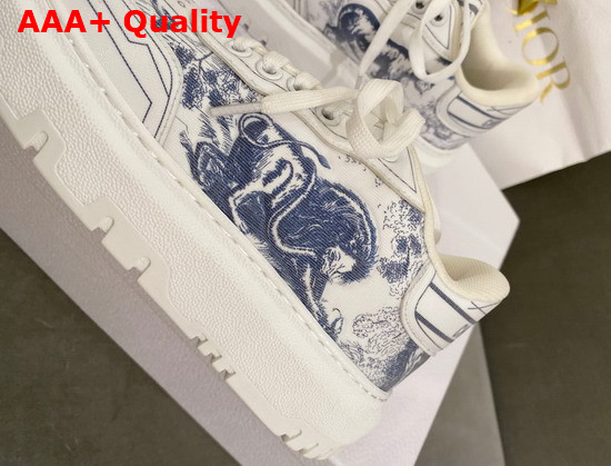 Dior Addict Sneaker French Blue Toile de Jouy Technical Fabric Replica