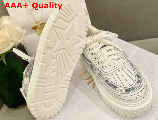 Dior Addict Sneaker French Blue Toile de Jouy Technical Fabric Replica