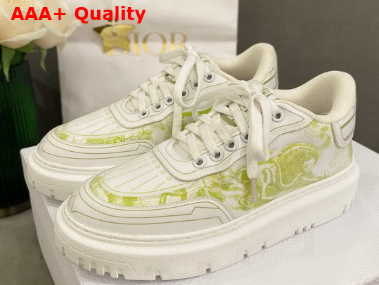 Dior Addict Sneaker Lime Toile de Jouy Technical Fabric Replica