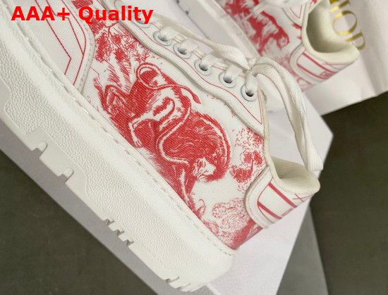 Dior Addict Sneaker Raspberry Toile de Jouy Technical Fabric Replica