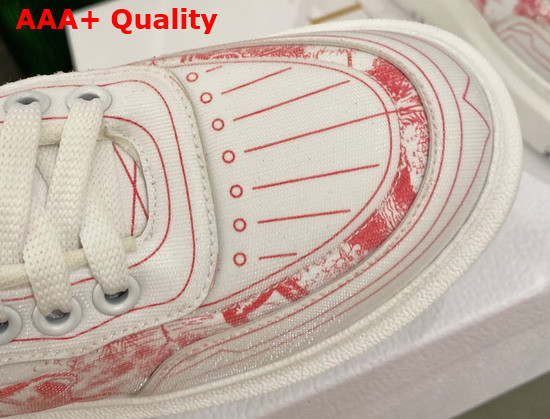 Dior Addict Sneaker Raspberry Toile de Jouy Technical Fabric Replica