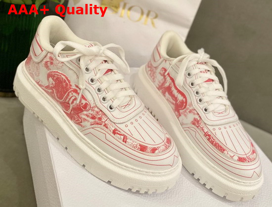 Dior Addict Sneaker Raspberry Toile de Jouy Technical Fabric Replica