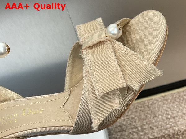 Dior Adiorable Heeled Sandal in Nude Fringed Grosgrain Replica