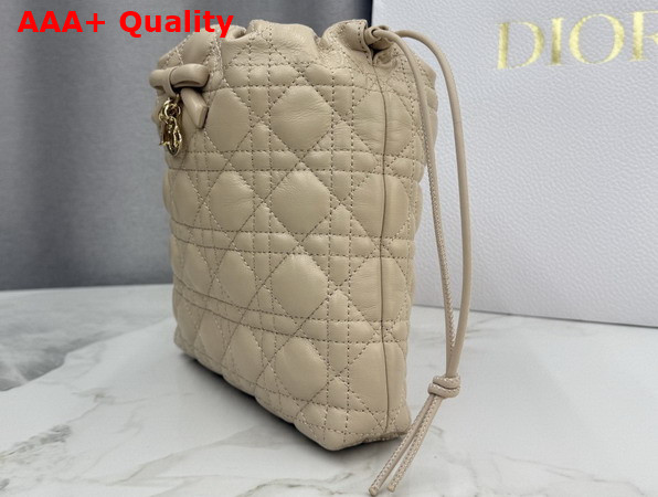 Dior Adiorable Mini Bucket Bag in Beige Cannage Lambskin Replica