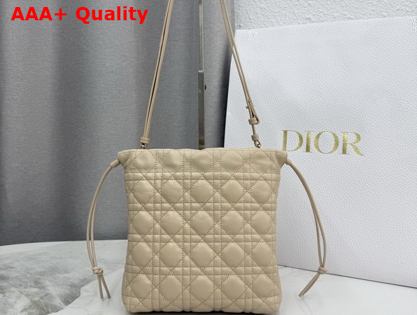 Dior Adiorable Mini Bucket Bag in Beige Cannage Lambskin Replica