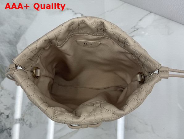 Dior Adiorable Mini Bucket Bag in Beige Cannage Lambskin Replica