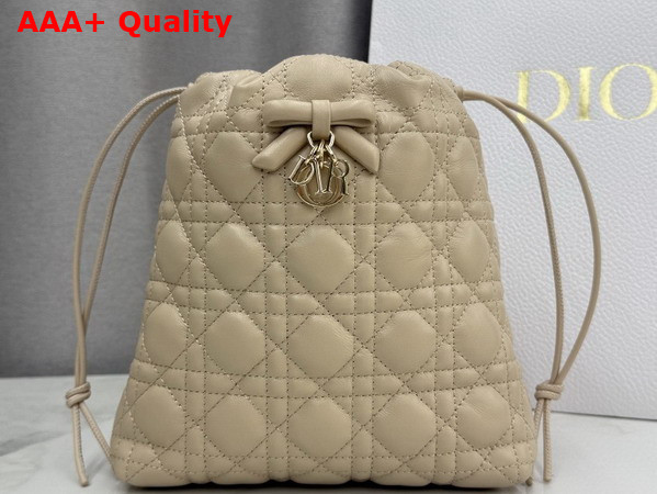 Dior Adiorable Mini Bucket Bag in Beige Cannage Lambskin Replica