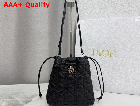 Dior Adiorable Mini Bucket Bag in Black Cannage Lambskin Replica