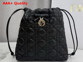 Dior Adiorable Mini Bucket Bag in Black Cannage Lambskin Replica