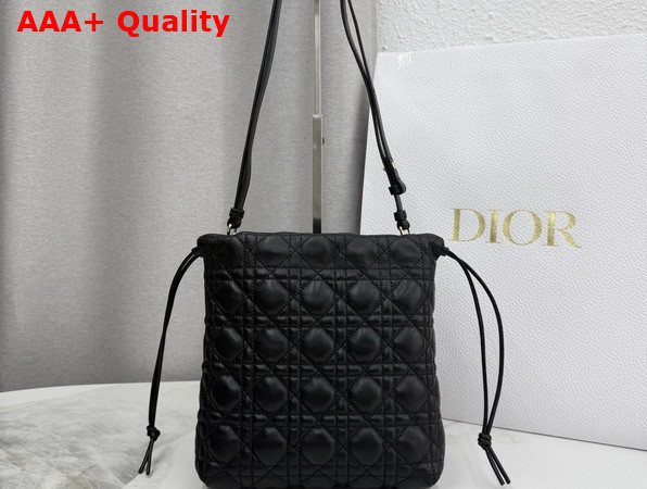 Dior Adiorable Mini Bucket Bag in Black Cannage Lambskin Replica