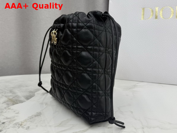 Dior Adiorable Mini Bucket Bag in Black Cannage Lambskin Replica