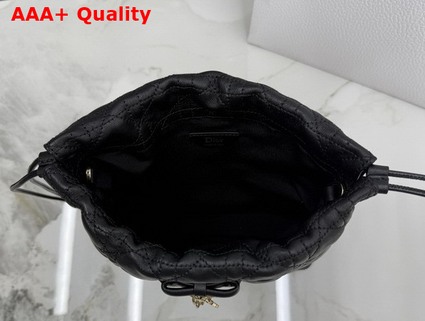 Dior Adiorable Mini Bucket Bag in Black Cannage Lambskin Replica