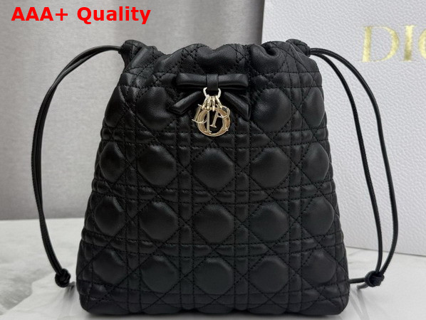 Dior Adiorable Mini Bucket Bag in Black Cannage Lambskin Replica