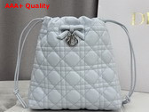 Dior Adiorable Mini Bucket Bag in Ice Blue Cannage Lambskin Replica