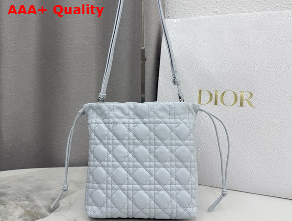 Dior Adiorable Mini Bucket Bag in Ice Blue Cannage Lambskin Replica