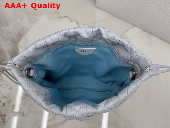 Dior Adiorable Mini Bucket Bag in Ice Blue Cannage Lambskin Replica