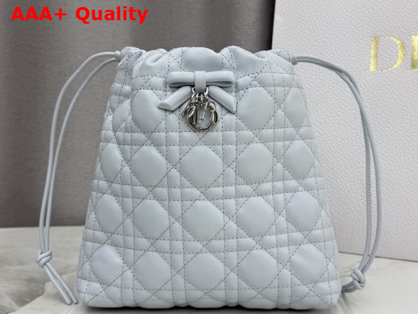 Dior Adiorable Mini Bucket Bag in Ice Blue Cannage Lambskin Replica