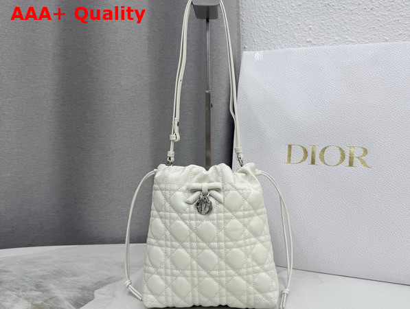 Dior Adiorable Mini Bucket Bag in Latte Cannage Lambskin Replica