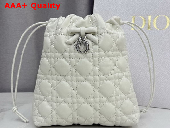 Dior Adiorable Mini Bucket Bag in Latte Cannage Lambskin Replica