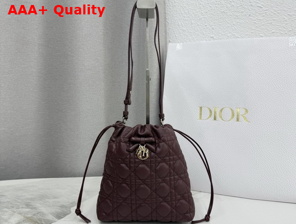 Dior Adiorable Mini Bucket Bag in Plum Cannage Lambskin Replica