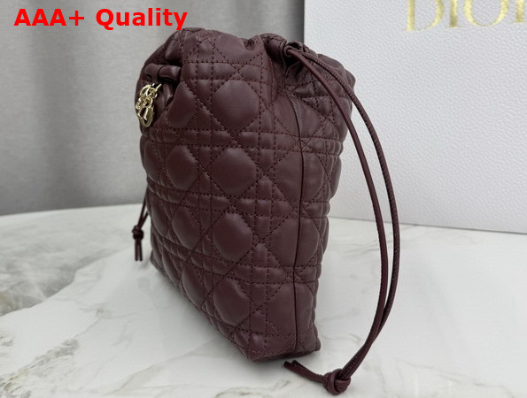 Dior Adiorable Mini Bucket Bag in Plum Cannage Lambskin Replica