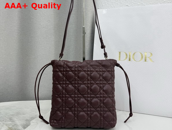 Dior Adiorable Mini Bucket Bag in Plum Cannage Lambskin Replica