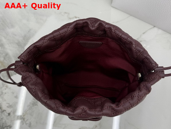 Dior Adiorable Mini Bucket Bag in Plum Cannage Lambskin Replica