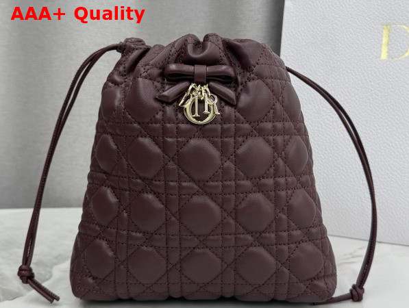 Dior Adiorable Mini Bucket Bag in Plum Cannage Lambskin Replica