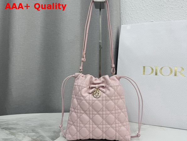 Dior Adiorable Mini Bucket Bag in Soupir Pink Cannage Lambskin Replica