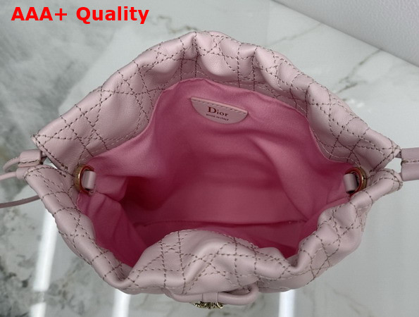 Dior Adiorable Mini Bucket Bag in Soupir Pink Cannage Lambskin Replica
