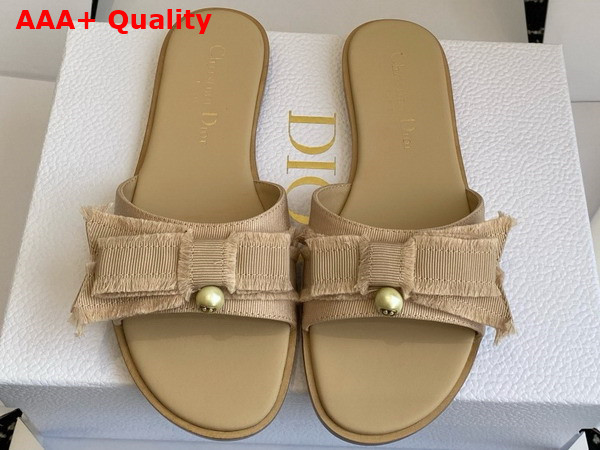 Dior Adiorable Mule in Nude Fringed Grosgrain Replica