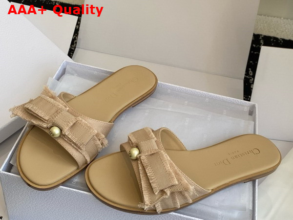 Dior Adiorable Mule in Nude Fringed Grosgrain Replica