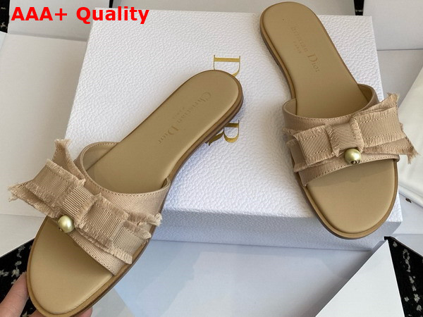 Dior Adiorable Mule in Nude Fringed Grosgrain Replica